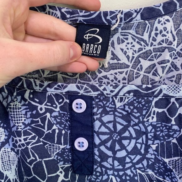 SOLD Patterned Barco Scrub Top - Picture 3 of 5